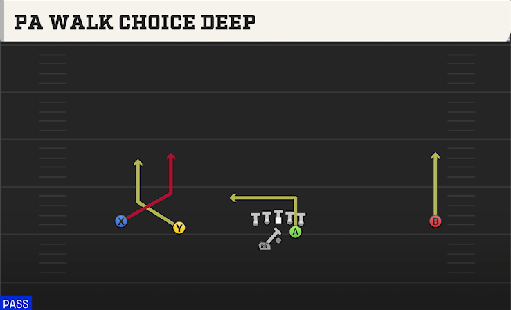 PA WALK CHOICE DEEP play diagram College Football 27