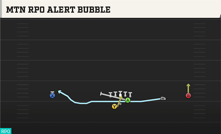 MTN RPO ALERT BUBBLE play diagram College Football 27