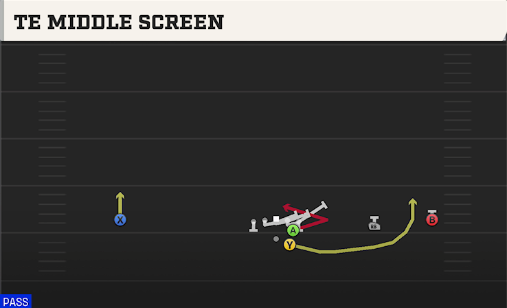 TE MIDDLE SCREEN play diagram College Football 27