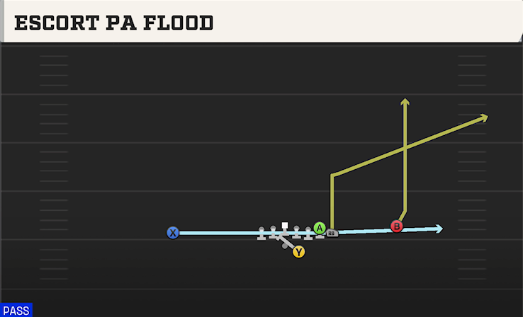 ESCORT PA FLOOD play diagram College Football 27