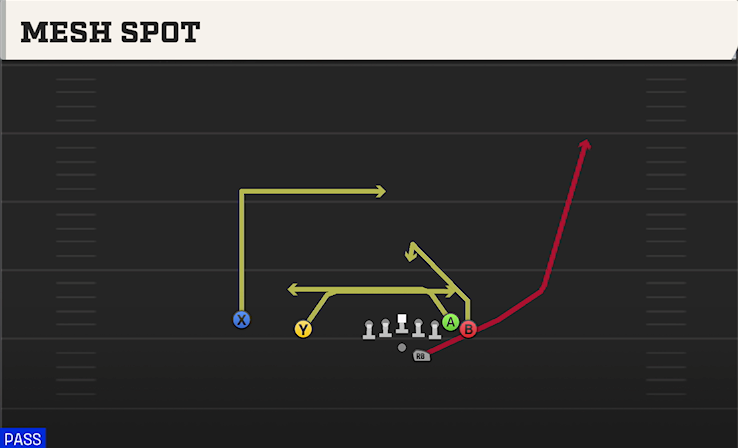 MESH SPOT play diagram College Football 27