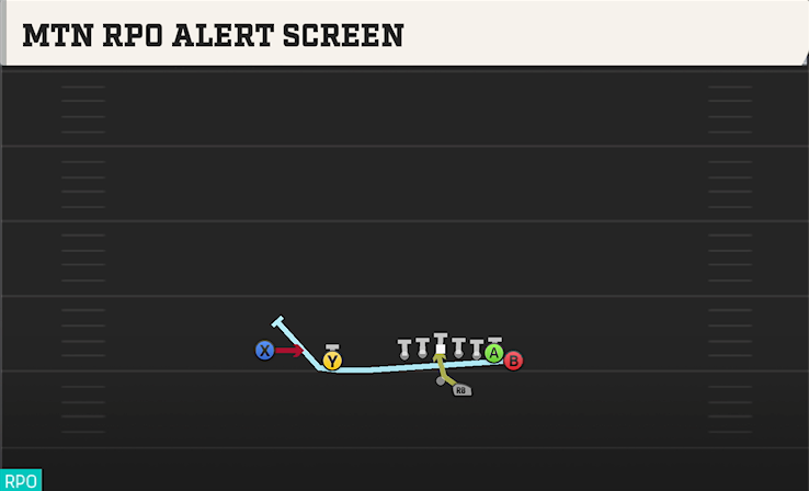 MTN RPO ALERT SCREEN play diagram College Football 27