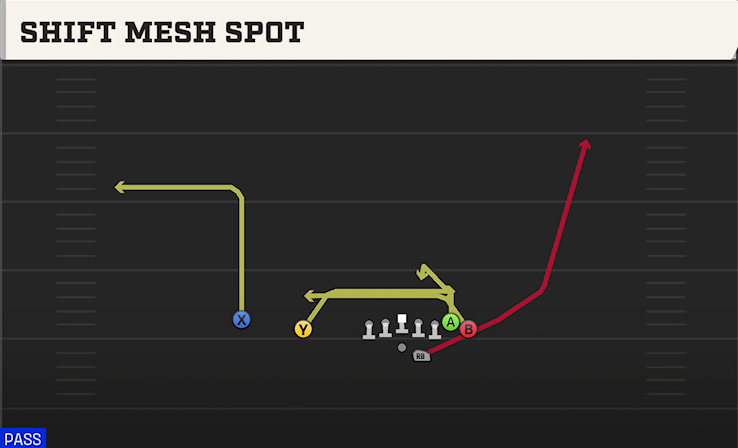 SHIFT MESH SPOT play diagram College Football 27