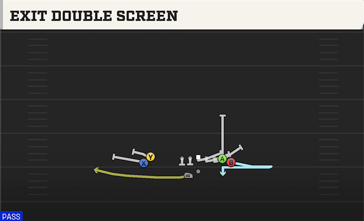 EXIT DOUBLE SCREEN play diagram College Football 27