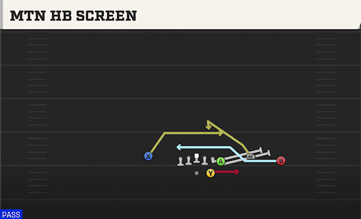 MTN HB SCREEN play diagram College Football 27