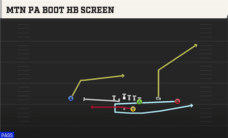 MTN PA BOOT HB SCREEN play diagram College Football 27