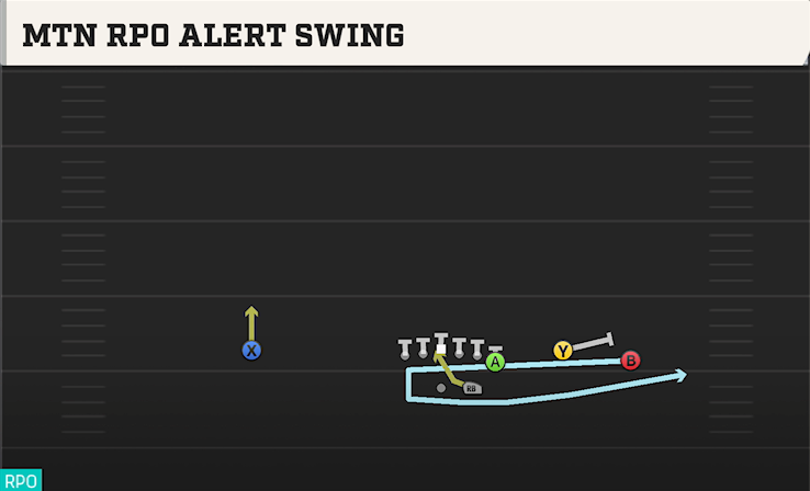 MTN RPO ALERT SWING play diagram College Football 27