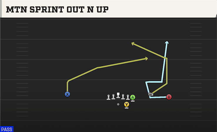 MTN SPRINT OUT N UP play diagram College Football 27
