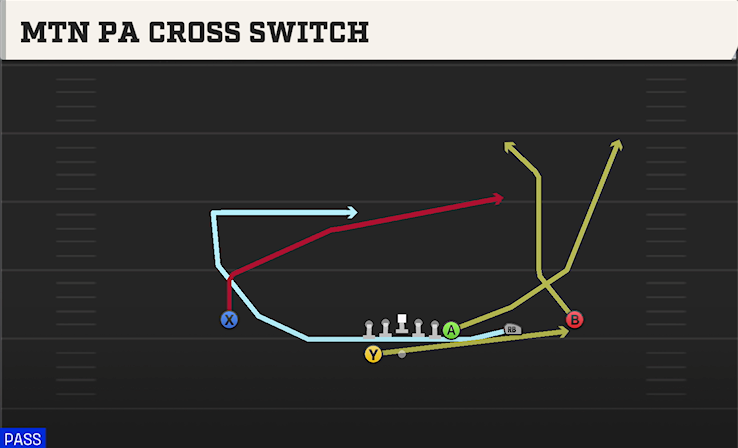 MTN PA CROSS SWITCH play diagram College Football 27