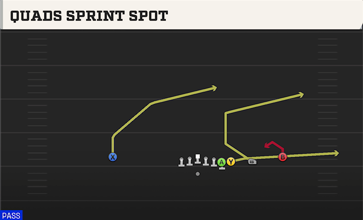 QUADS SPRINT SPOT play diagram College Football 27