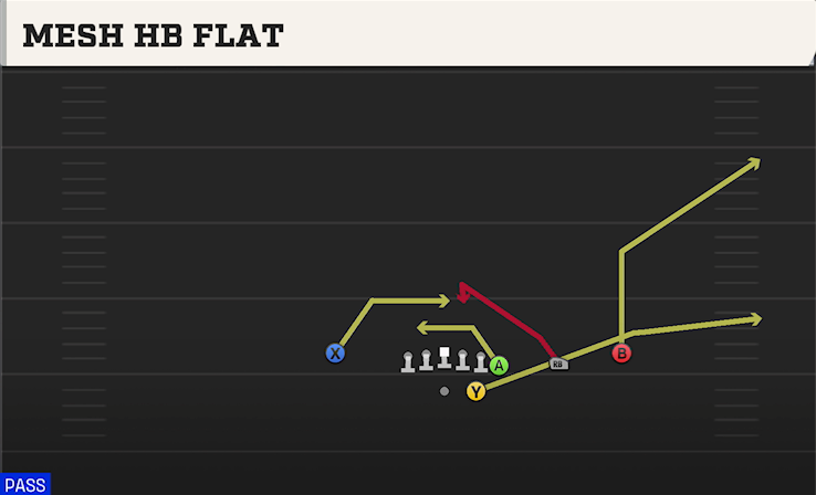 MESH HB FLAT play diagram College Football 27
