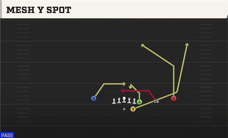 MESH Y SPOT play diagram College Football 27