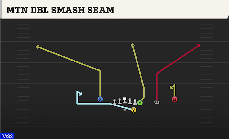 MTN DBL SMASH SEAM play diagram College Football 27