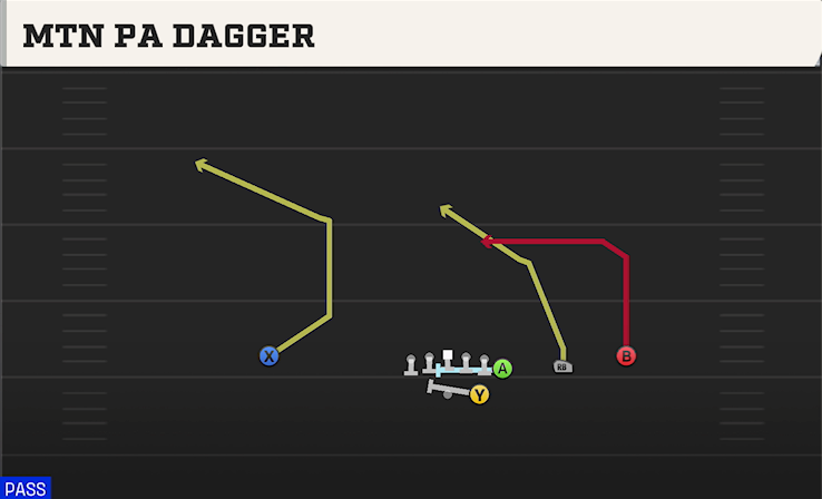 MTN PA DAGGER play diagram College Football 27