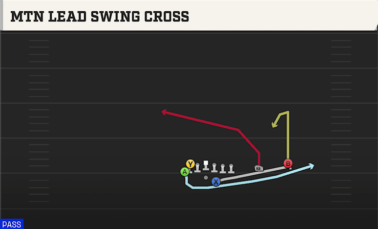 MTN LEAD SWING CROSS play diagram College Football 27