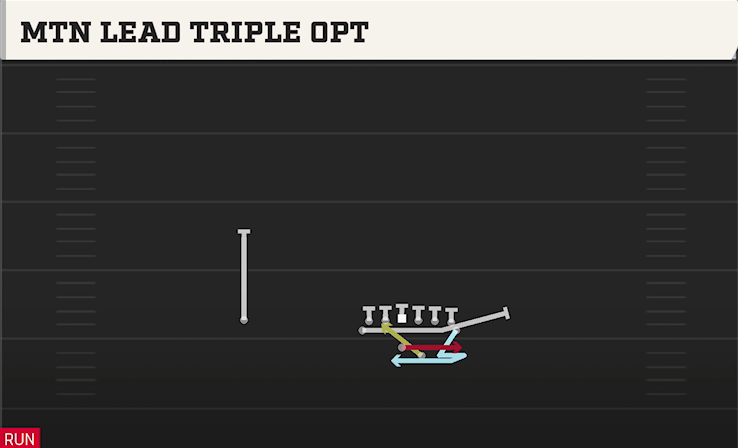 MTN LEAD TRIPLE OPT play diagram College Football 27