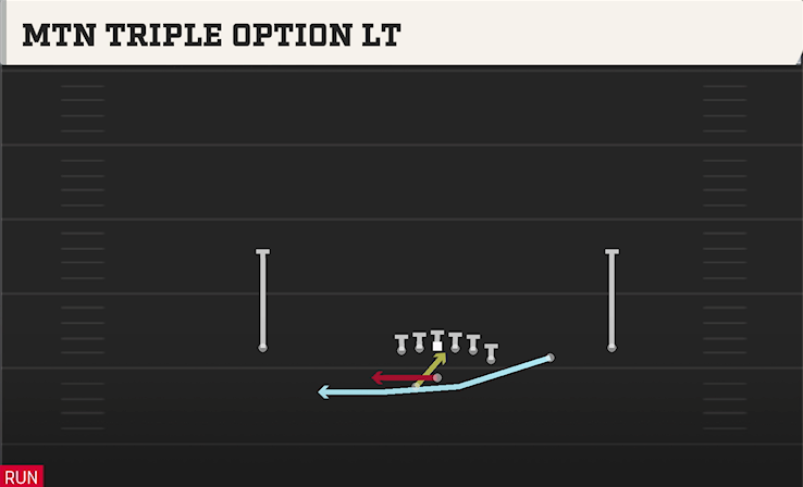 MTN TRIPLE OPTION LT play diagram College Football 27