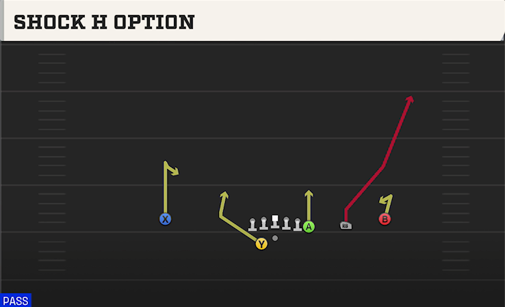 SHOCK H OPTION play diagram College Football 27