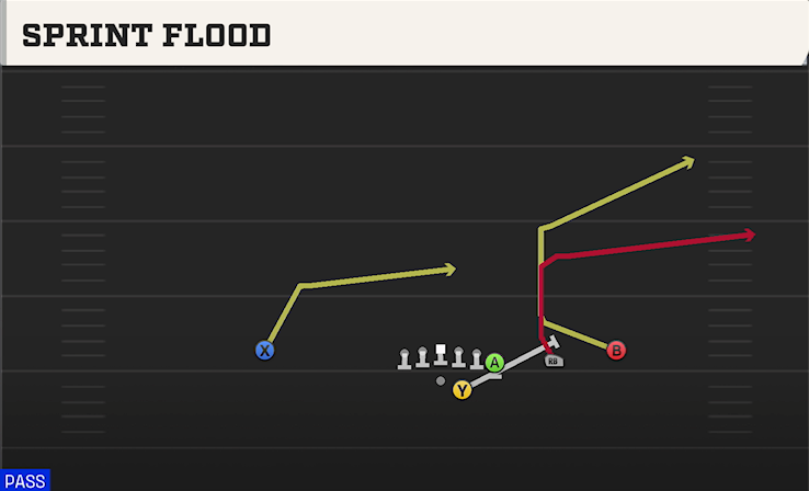 SPRINT FLOOD play diagram College Football 27