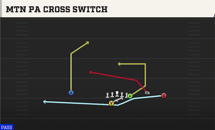 MTN PA CROSS SWITCH play diagram College Football 27