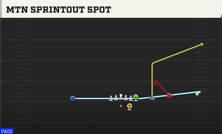 MTN SPRINTOUT SPOT play diagram College Football 27