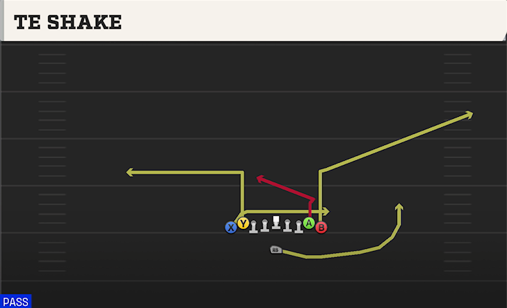 TE SHAKE play diagram College Football 27