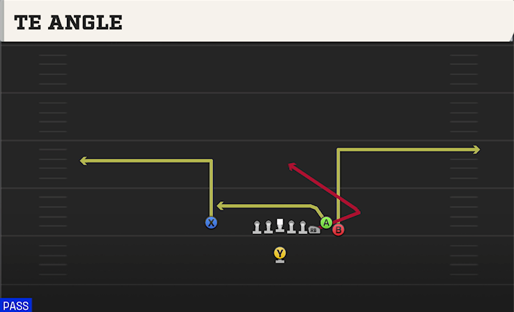 TE ANGLE play diagram College Football 27