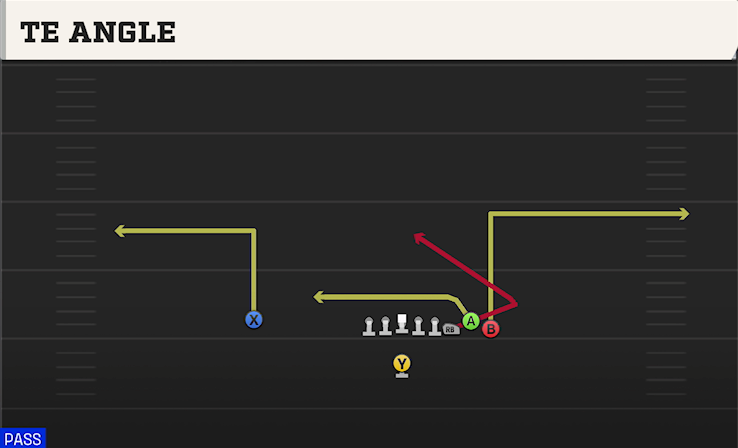 TE ANGLE play diagram College Football 27