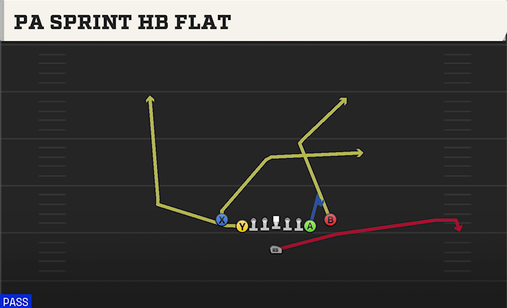 PA SPRINT HB FLAT play diagram College Football 27
