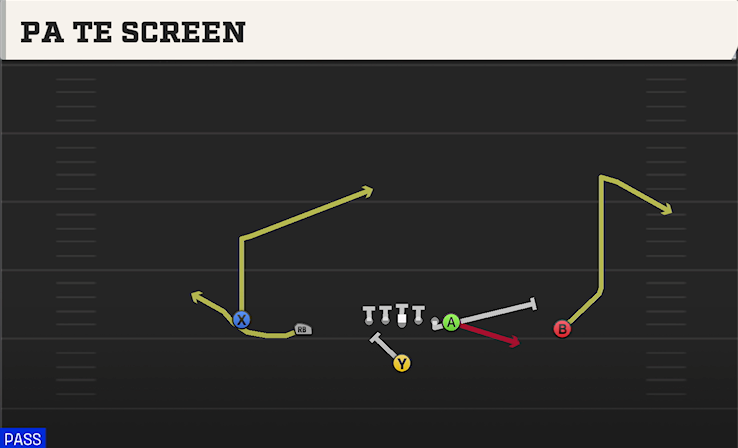 PA TE SCREEN play diagram College Football 27