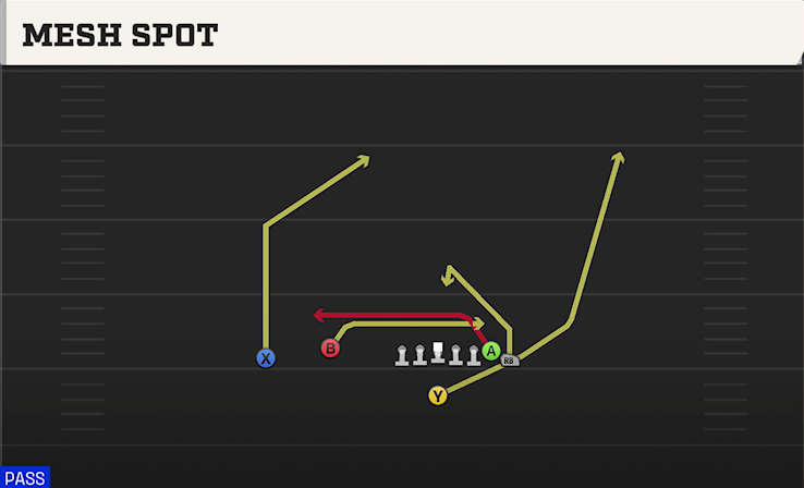 MESH SPOT play diagram College Football 27
