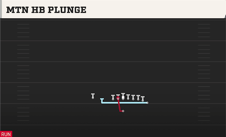 MTN HB PLUNGE play diagram College Football 27