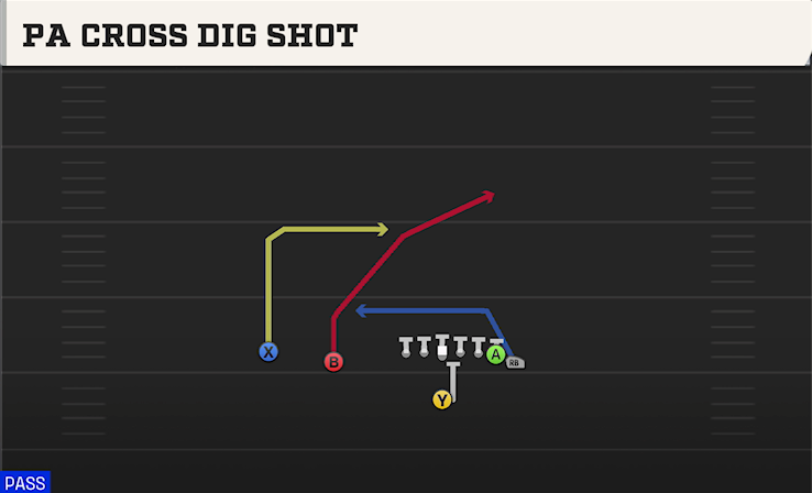 PA CROSS DIG SHOT play diagram College Football 27