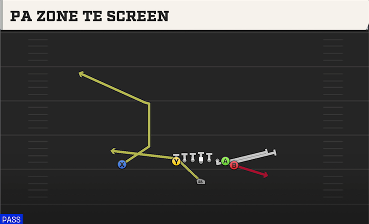 PA ZONE TE SCREEN play diagram College Football 27