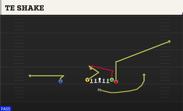 TE SHAKE play diagram College Football 27