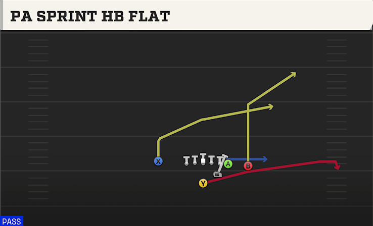 PA SPRINT HB FLAT play diagram College Football 27