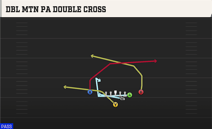 DBL MTN PA DOUBLE CROSS play diagram College Football 27