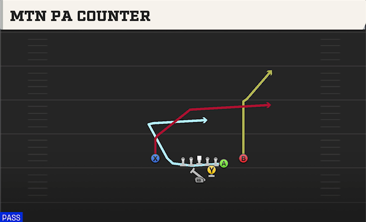 MTN PA COUNTER play diagram College Football 27