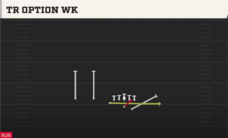 TR OPTION WK play diagram College Football 27