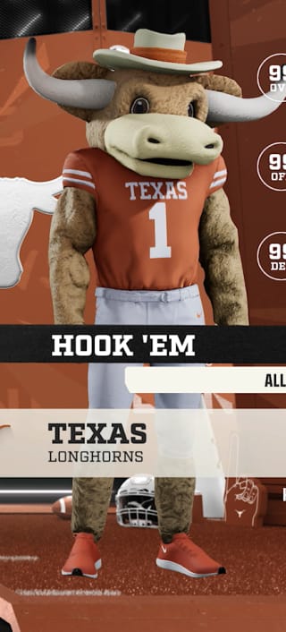 Hook 'em, the Texas Longhorns mascot