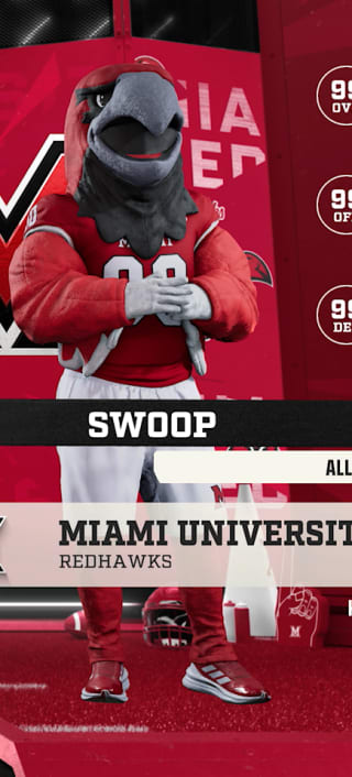 Swoop, the Miami University Redhawks mascot