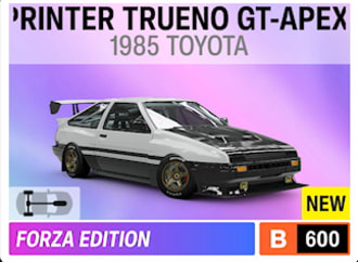 1985 Toyota Sprinter Trueno Gt Apex Forza Edition in-game card