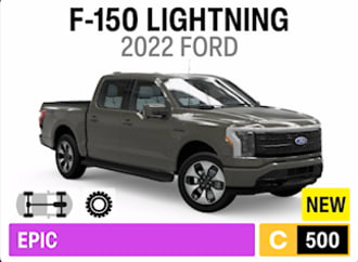 2022 Ford F-150 Lightning in-game card