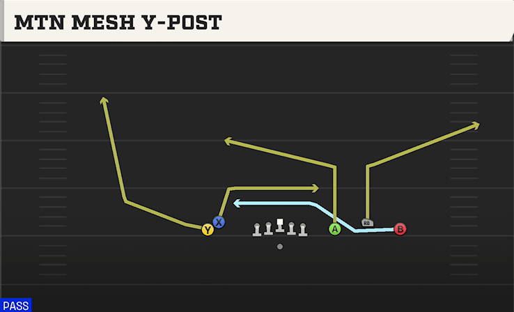 Mtn Mesh Y-Post play art from Shotgun 5WR Trio in CFB 27