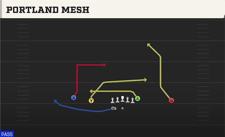 Portland Mesh play art from Shotgun Doubles HB WK in CFB 27