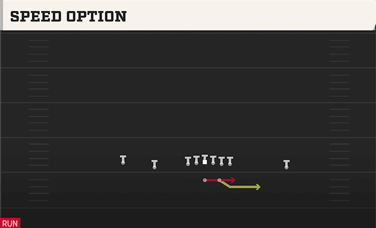Speed Option play art from Shotgun Doubles in CFB 27