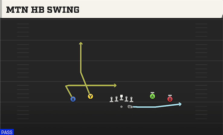Mtn HB Swing play art from Shotgun Spread Dbl Flex in CFB 27