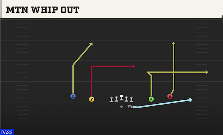 Mtn Whip Out play art from Shotgun Spread Y-Slot in CFB 27