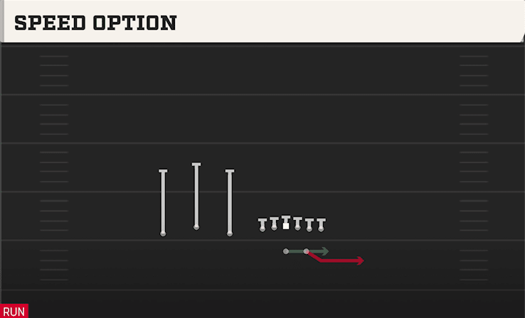 Speed Option play art from Shotgun Trio in CFB 27