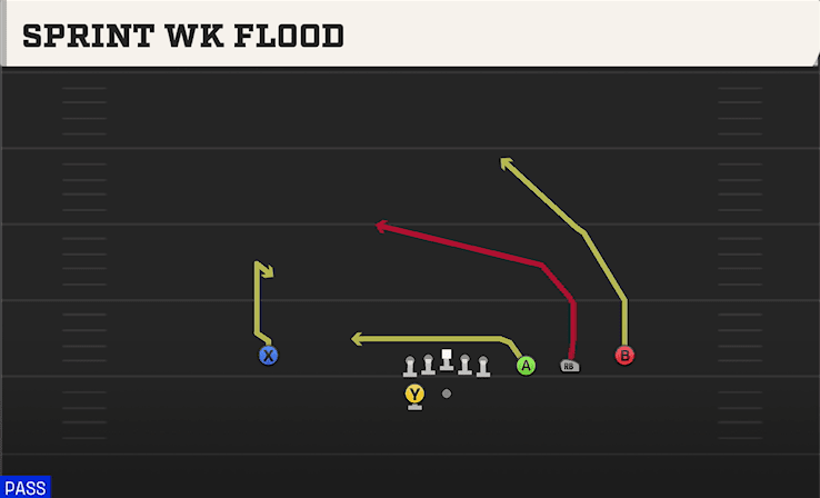 Sprint WK Flood play art from Shotgun Trips Y Slot WK in CFB 27